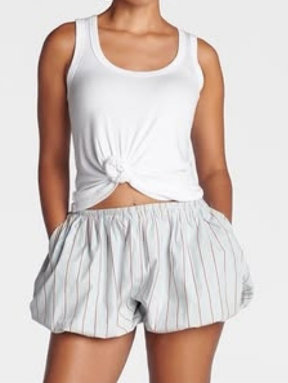 KBB by KAHLANA The Knotted Tank Top White XS NWT